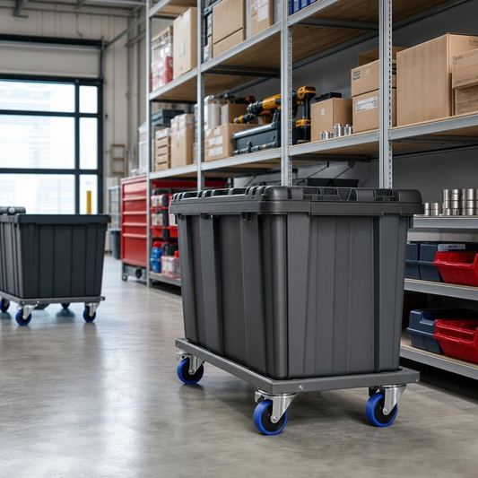 Heavy Duty Plastic Container Trucks with Steel Dollies 367L