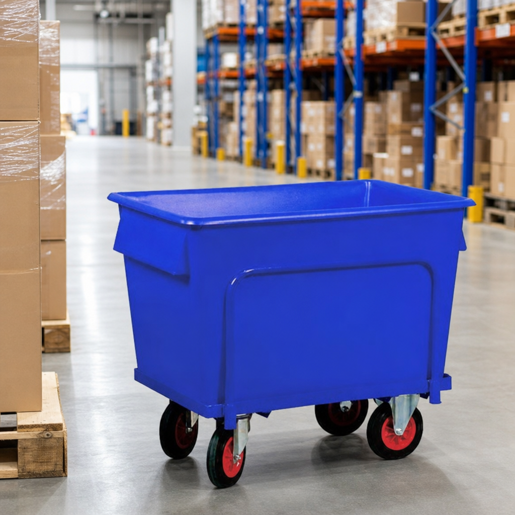 Heavy Duty Plastic Container Trucks with Steel Dollies 367L