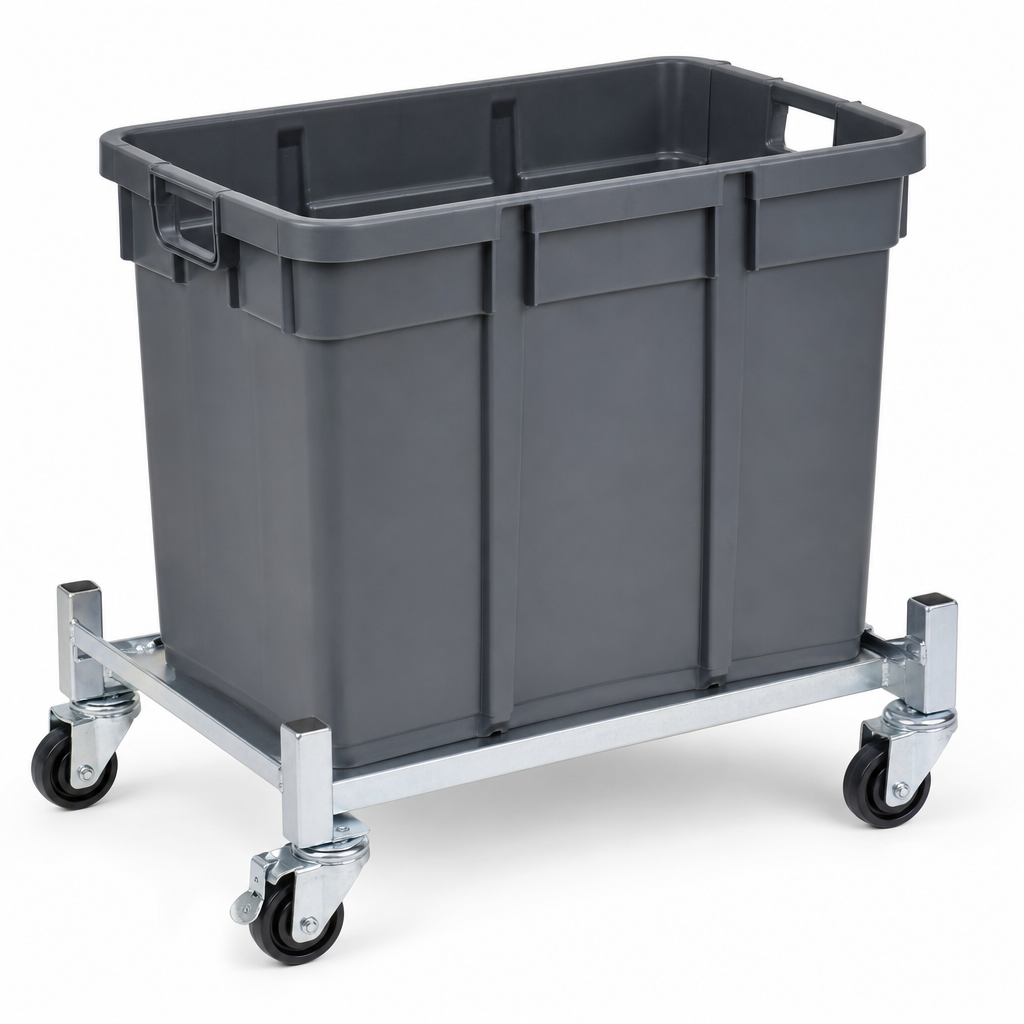 Heavy Duty Plastic Container Trucks with Steel Dollies 367L