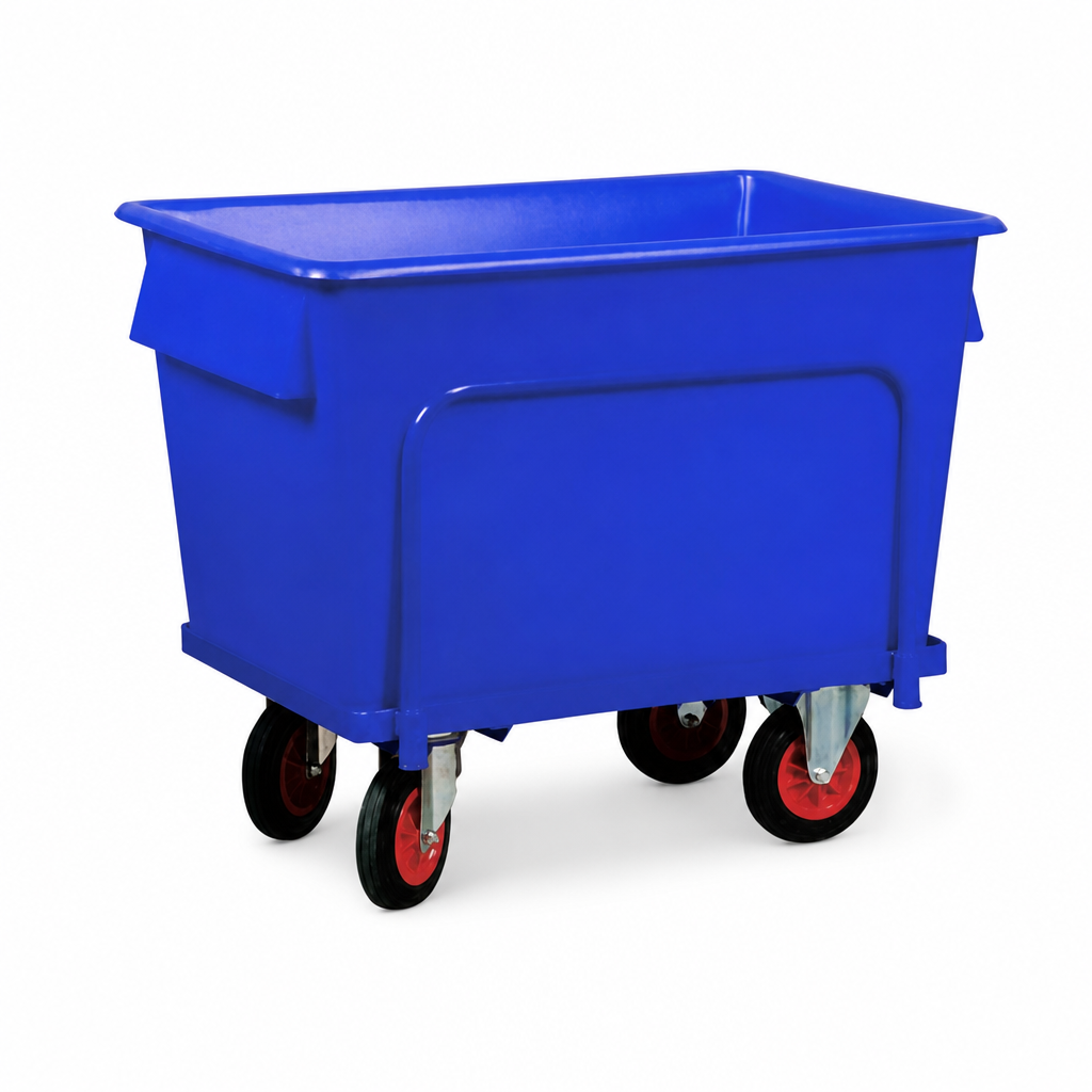 Heavy Duty Plastic Container Trucks with Steel Dollies 367L
