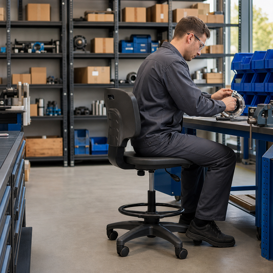 Heavy Duty Polyurethane Workshop Chair with Adjustable Height