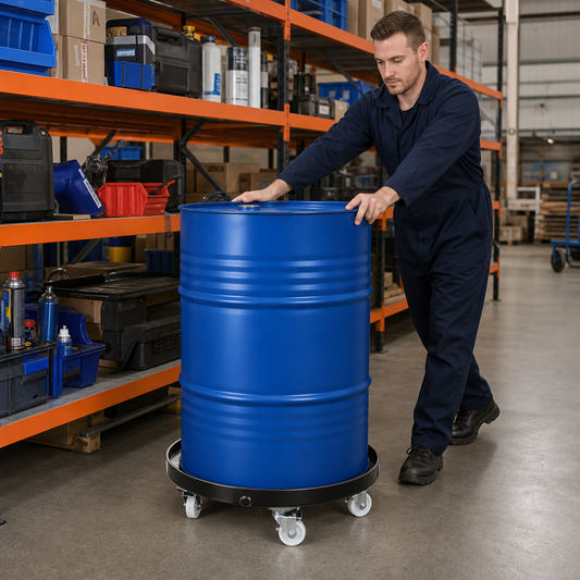 Heavy Duty Round Drum Dolly with Wheeled Roller Base 410kg