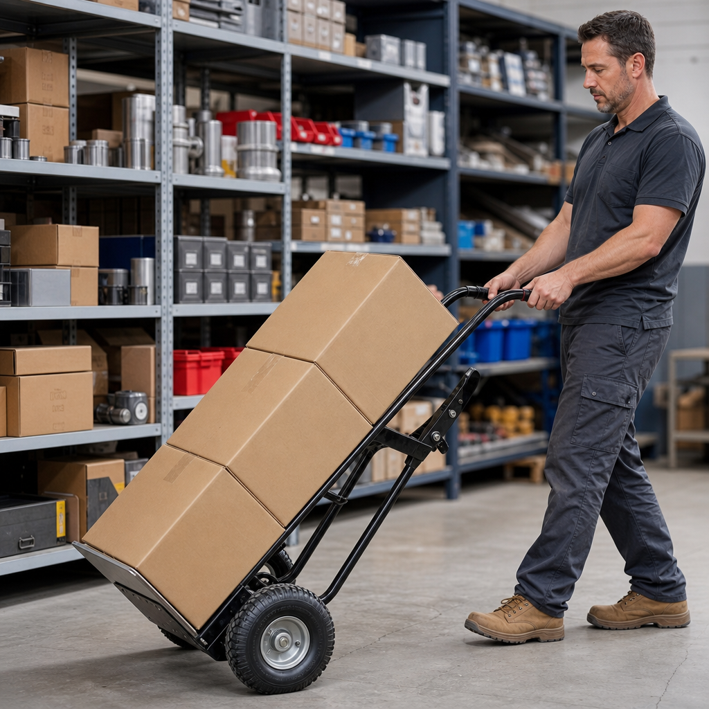 Heavy Duty Sack Truck with Folding Toe and Pneumatic Tyres