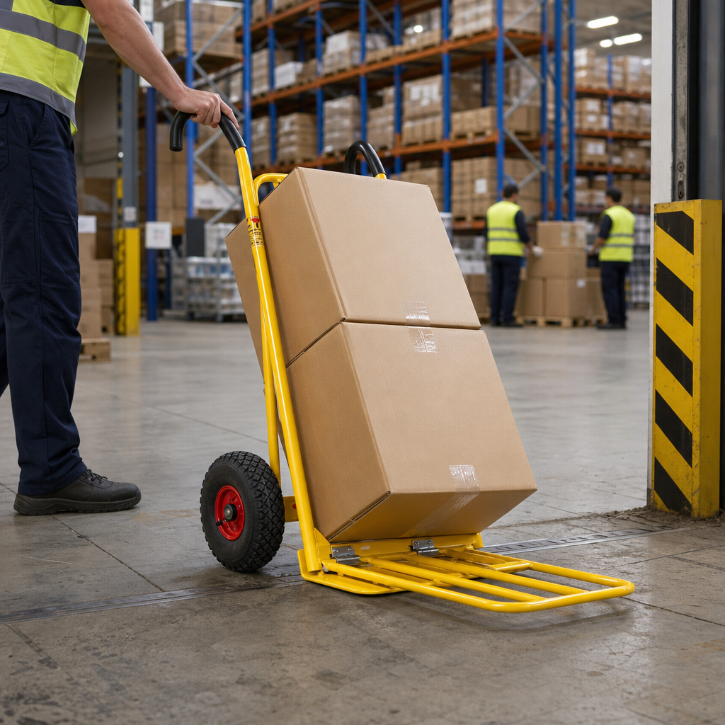 Heavy Duty Sack Truck with Folding Toe and Pneumatic Tyres