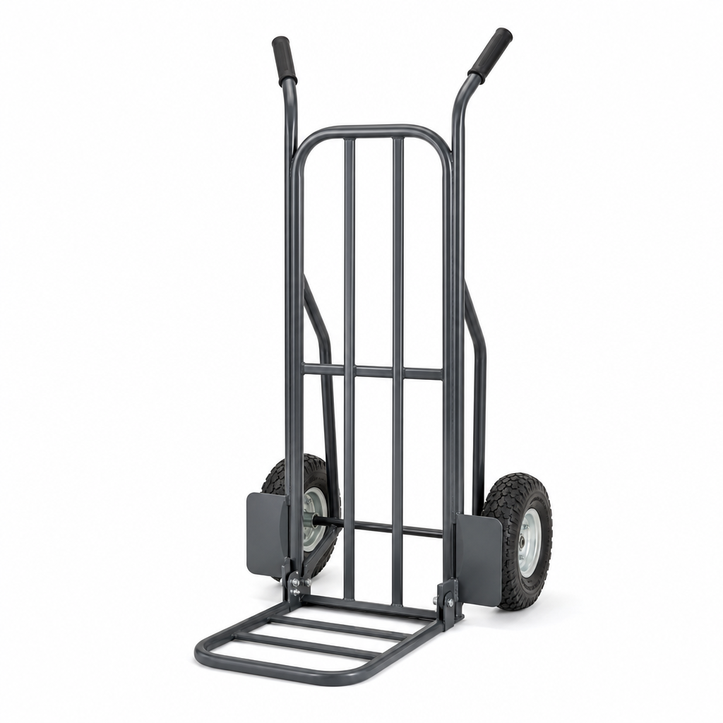 Heavy Duty Sack Truck with Folding Toe and Pneumatic Tyres