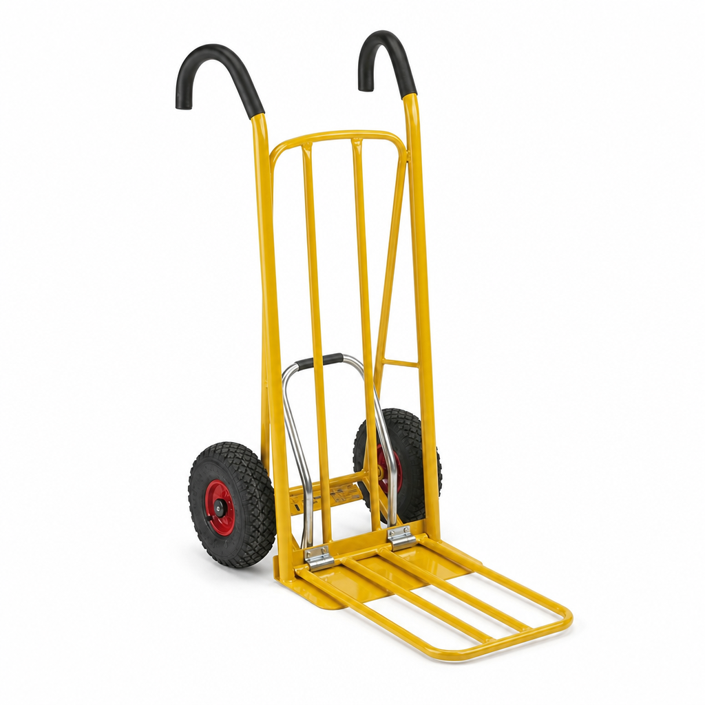 Heavy Duty Sack Truck with Folding Toe and Pneumatic Tyres