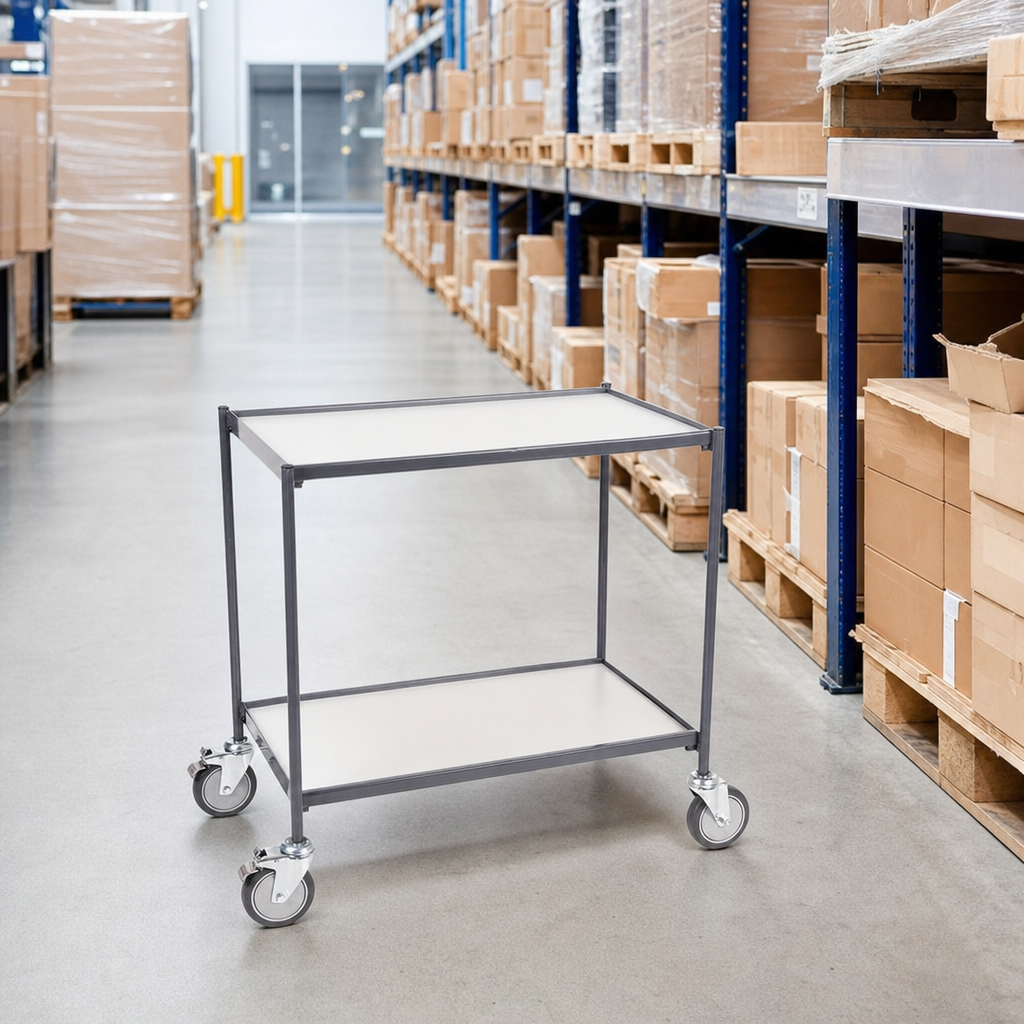 Heavy Duty Shelf Trolley with 2 MDF Shelves 200kg Load