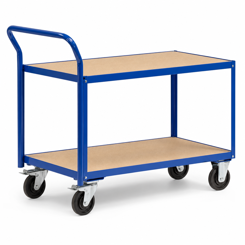 Heavy Duty Shelf Trolley with 2 MDF Shelves 200kg Load