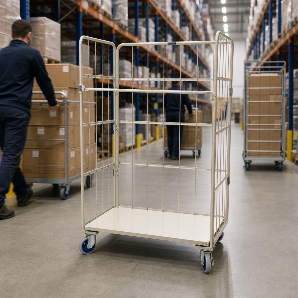 Heavy Duty Stackable Roll Cage Container 500kg Wire Mesh