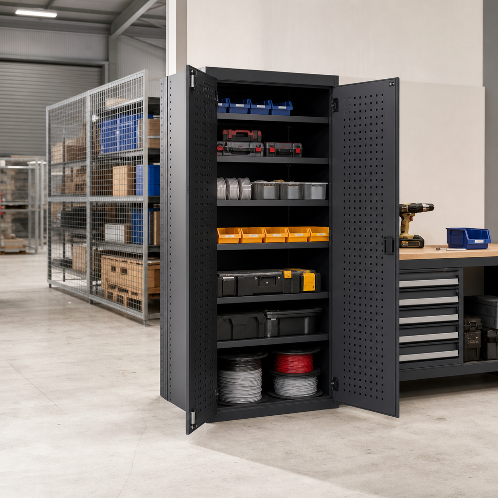 Heavy Duty Steel Cabinet with Perforated Doors