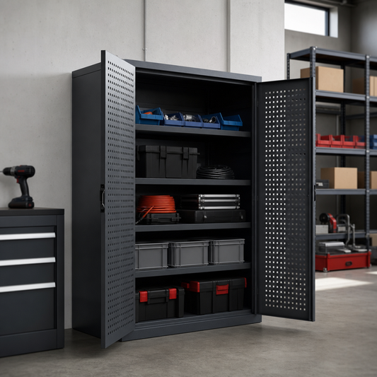 Heavy Duty Steel Cabinet with Perforated Double Doors