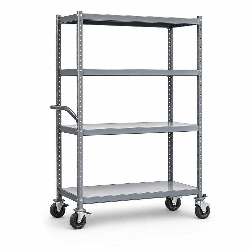 Heavy Duty Steel Shelving Trolley with 4 Shelves 1625mm High