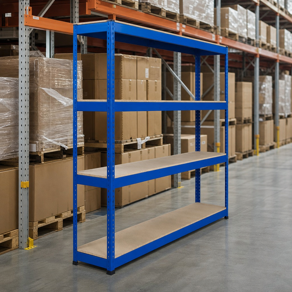 Heavy Duty Steel Shelving with 4 Chipboard Shelves 1980h x 1830w