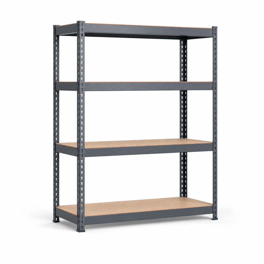Heavy Duty Steel Shelving with 4 Chipboard Shelves 1980h x 1830w