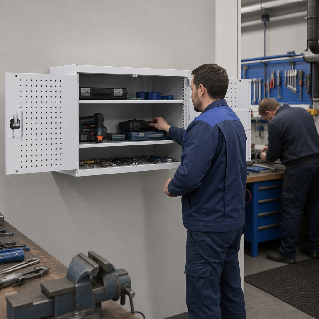 Heavy Duty Steel Storage Cabinet with Perforated Doors