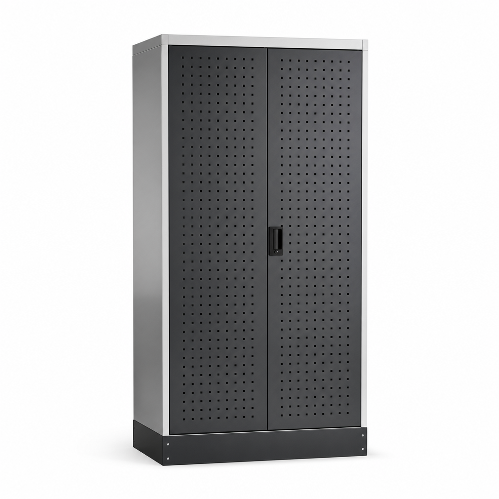 Heavy Duty Steel Storage Cabinet with Perforated Double Doors
