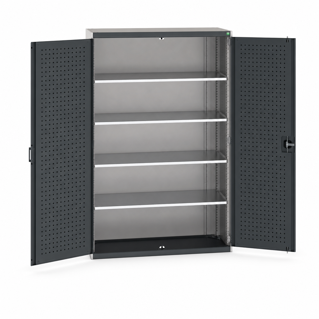Heavy Duty Steel Storage Cabinet with Perforated Double Doors