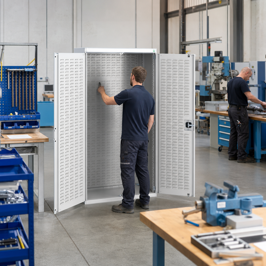 Heavy Duty Steel Tool Cabinet with Louvre Back and Doors