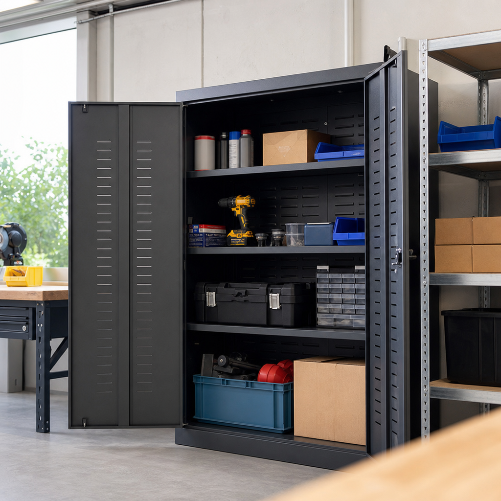 Heavy Duty Steel Tool Cabinet with Louvre Back and Doors