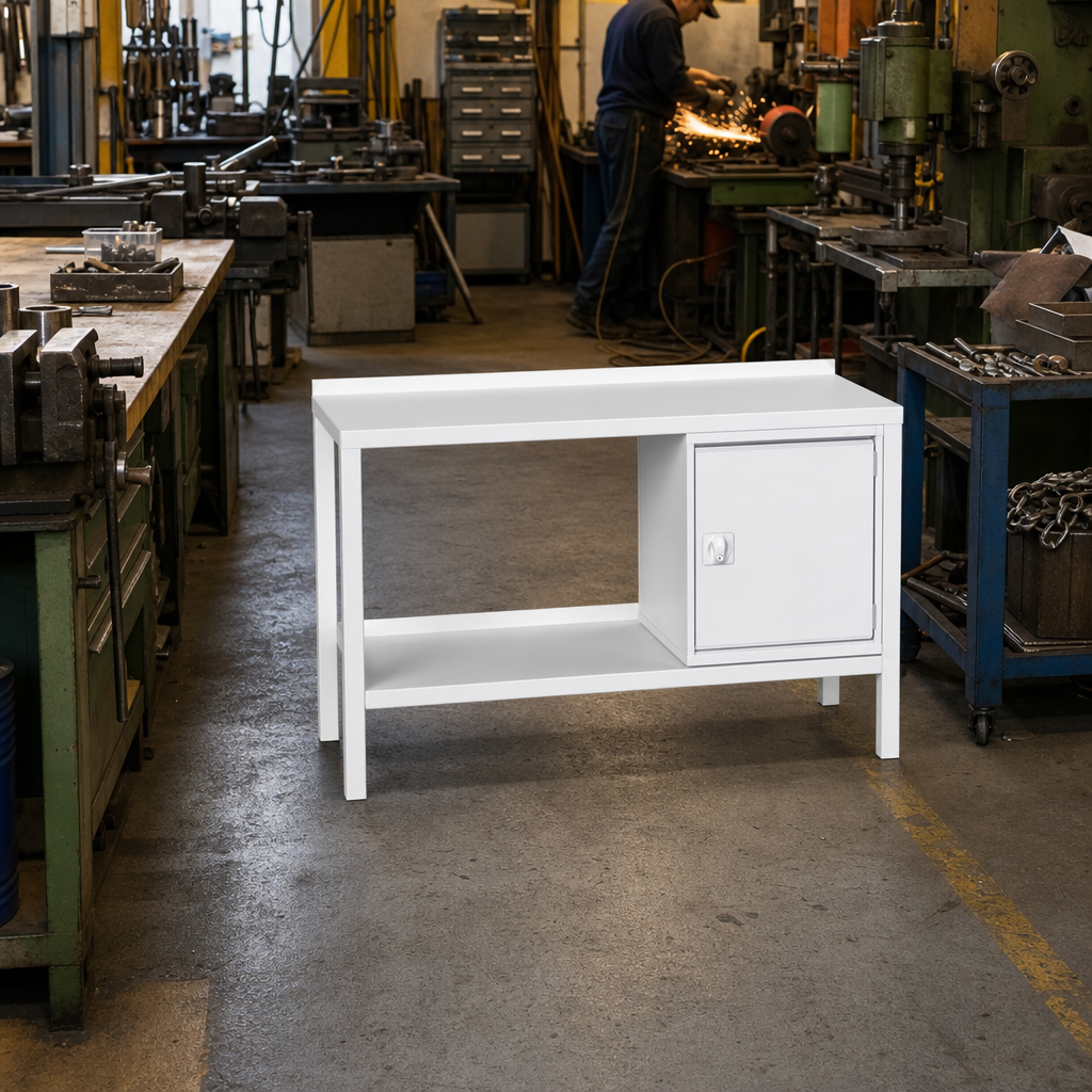 Heavy Duty Steel Topped Workbench 910x1500x600mm