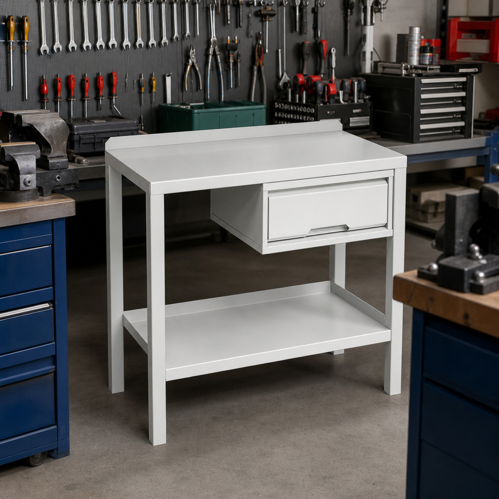 Heavy Duty Steel Workbench with Drawer 910x1000x600mm