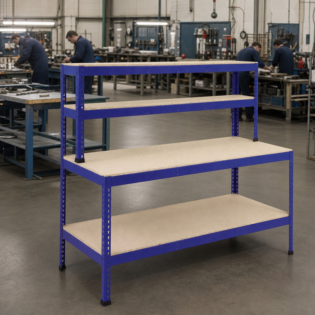 Heavy Duty Steel Workbench with Full Lower Shelf