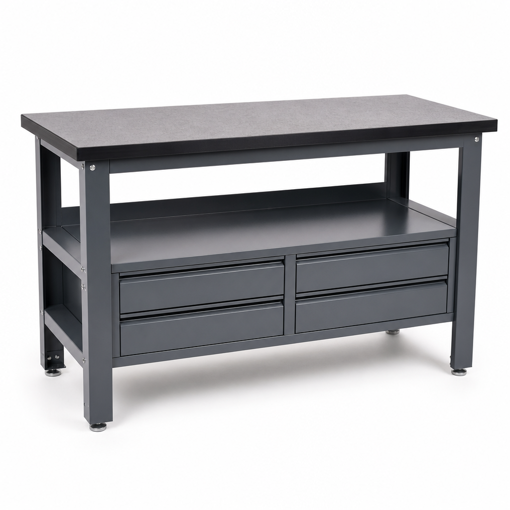 Heavy Duty Steel Workbench with Lino Worktop 1500 x 840mm