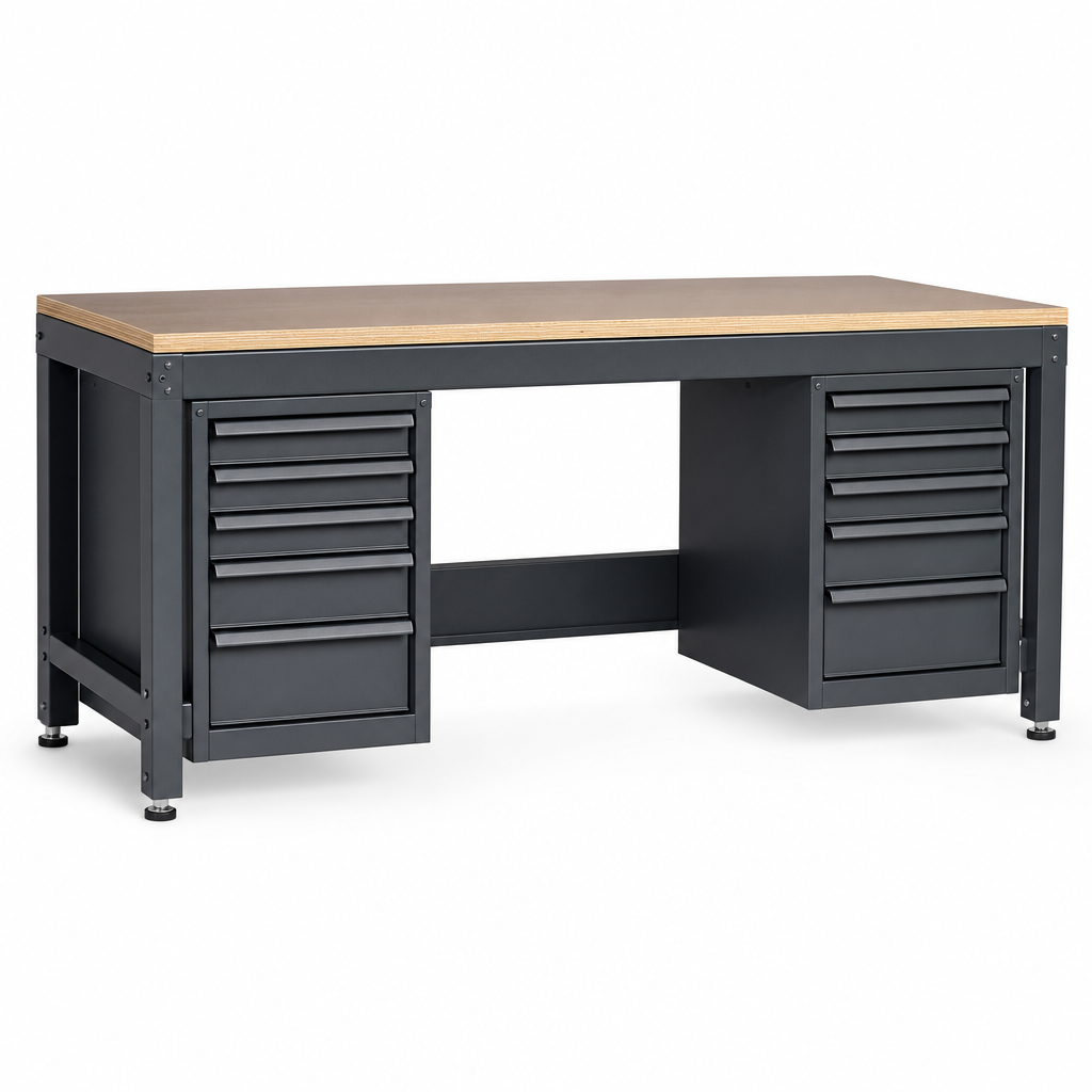 Heavy Duty Steel Workbench with MPX Worktop and Drawers