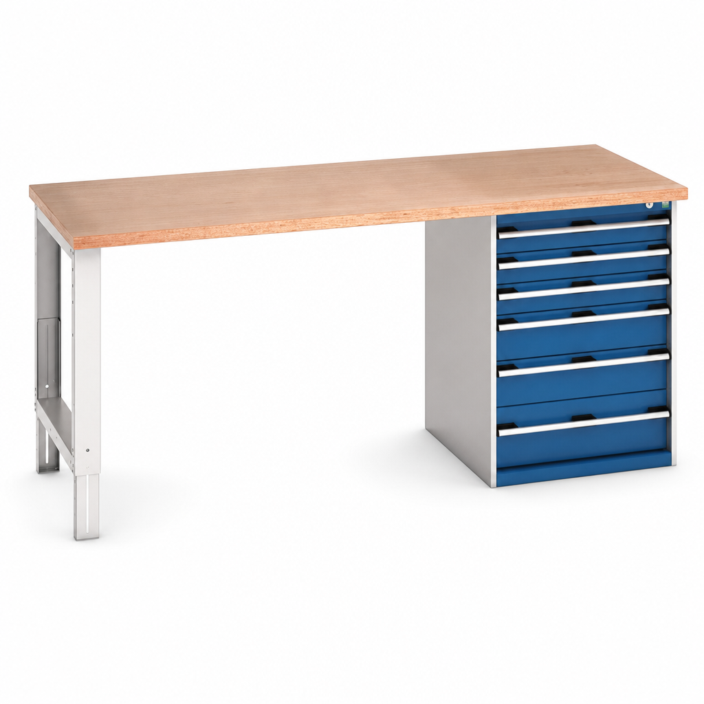 Heavy Duty Steel Workbench with MPX Worktop and Drawers
