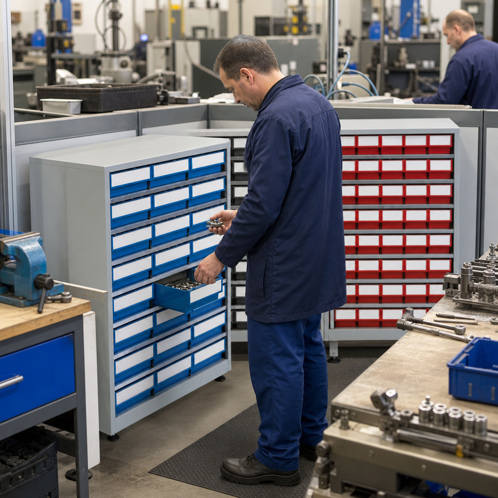 Heavy Duty Storage Drawer Cabinets with Small Parts Bins