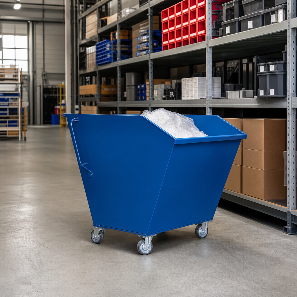 Heavy Duty Tapered Mobile Bottle Skip 225L