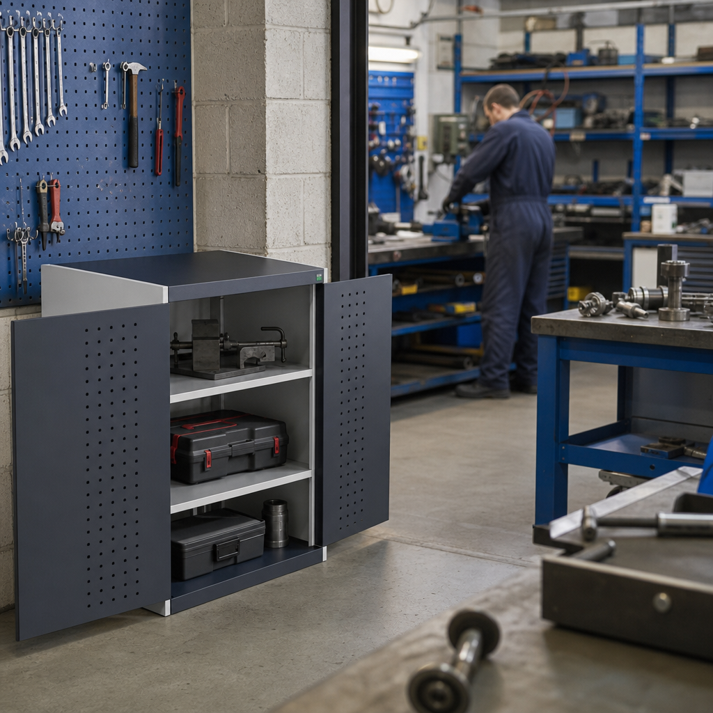 Heavy Duty Tool Cabinet with Perforated Double Doors 800x525mm
