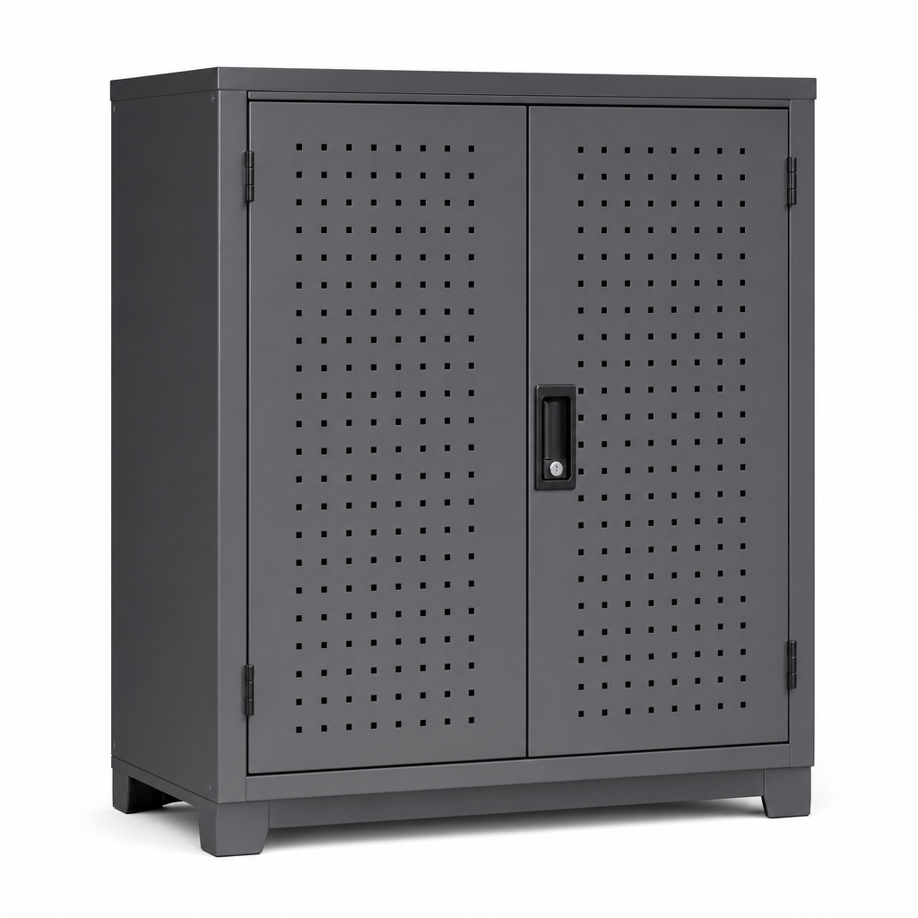 Heavy Duty Tool Cabinet with Perforated Double Doors 800x525mm