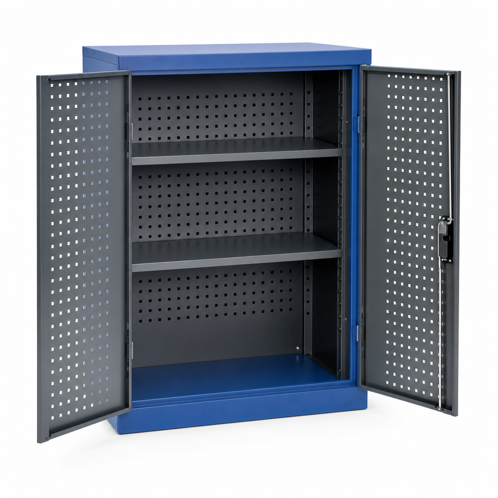 Heavy Duty Tool Cupboard with Perforated Storage Doors 525x525mm