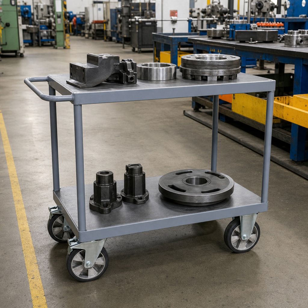 Heavy Duty Two-Shelf Steel Trolley 1200kg Capacity