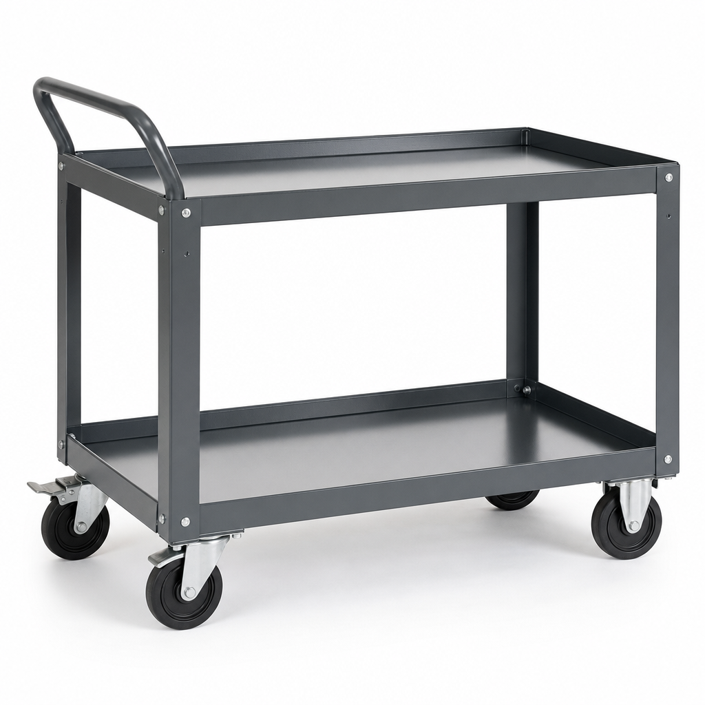 Heavy Duty Two-Shelf Steel Trolley 1200kg Capacity