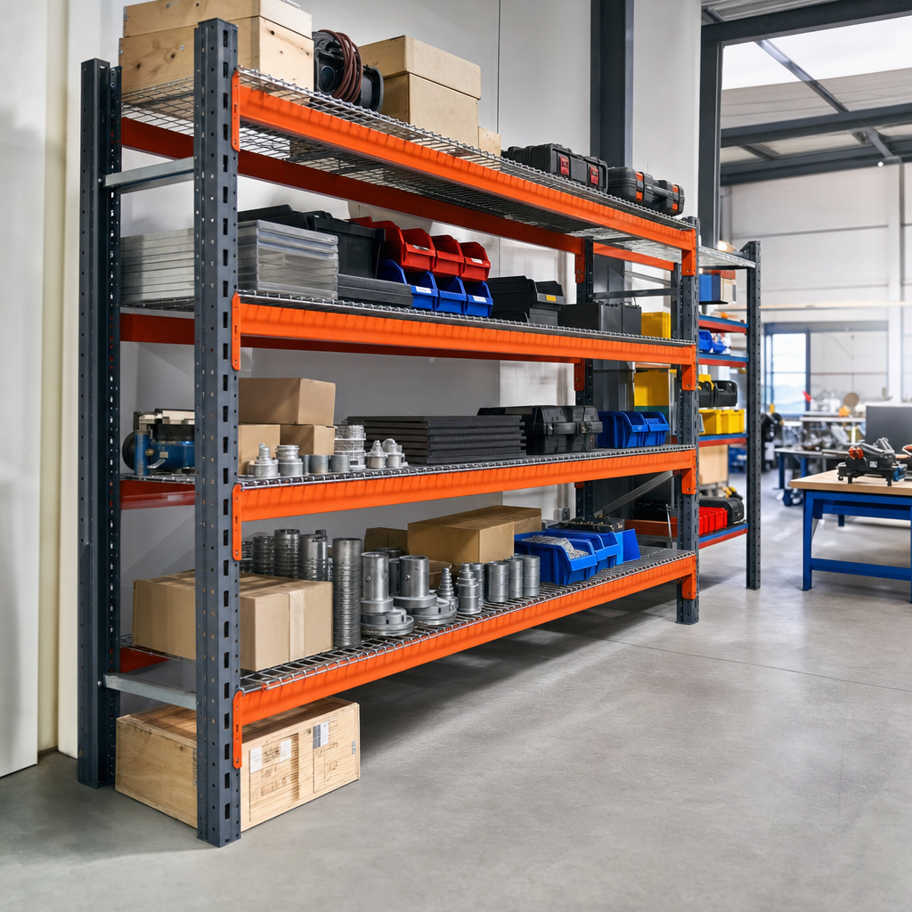 Heavy Duty Wire Mesh Shelving with Steel Beams