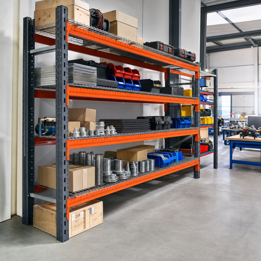Heavy Duty Wire Mesh Shelving with Steel Beams