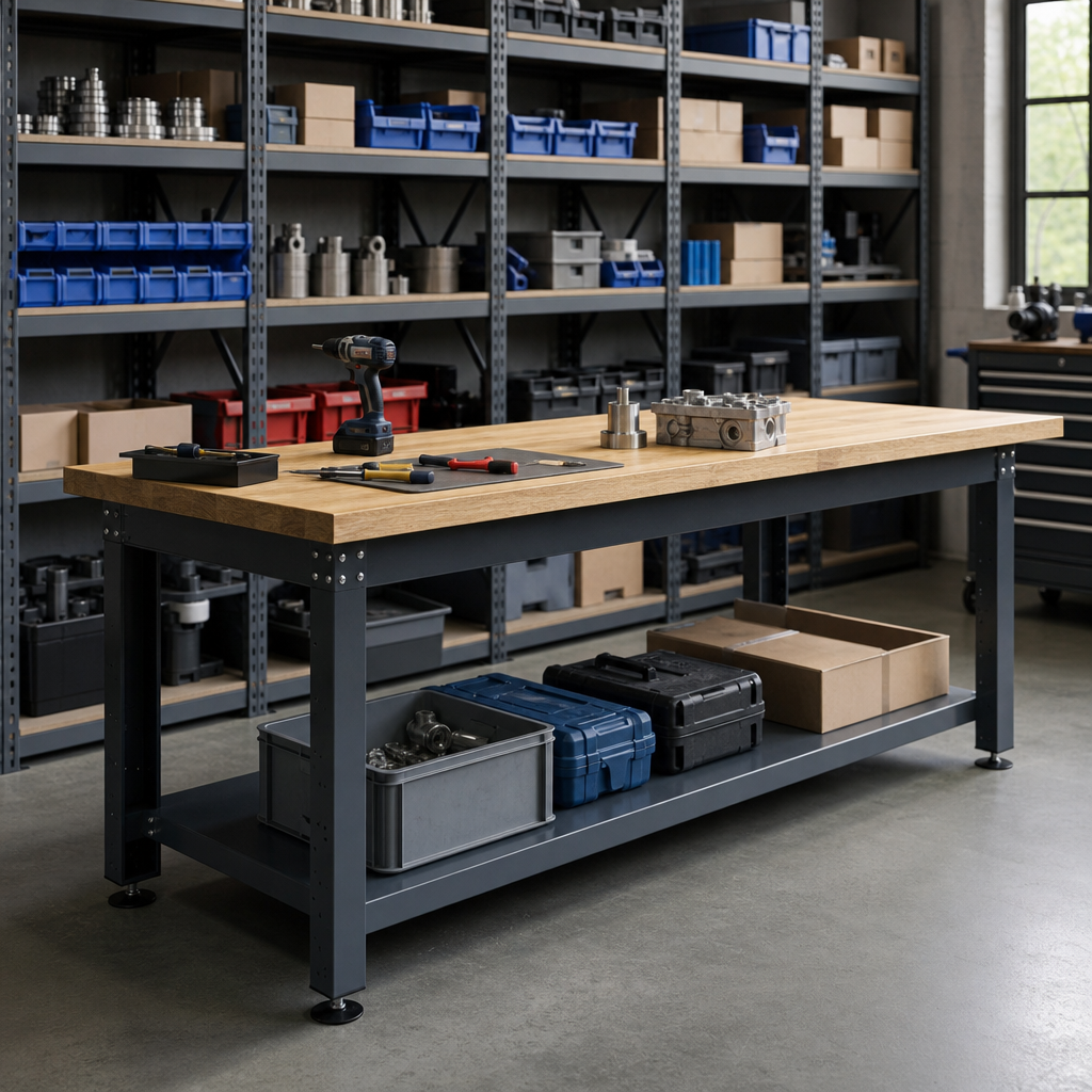 Heavy Duty Wood Top Industrial Workbench 840 x 2000 x 750mm