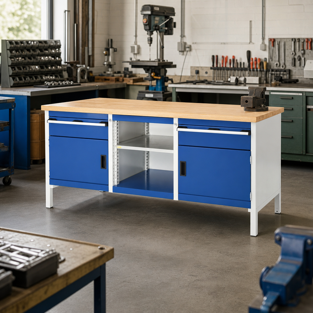 Heavy Duty Wood Top Industrial Workbench 840 x 2000 x 750mm