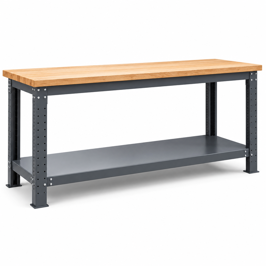 Heavy Duty Wood Top Industrial Workbench 840 x 2000 x 750mm