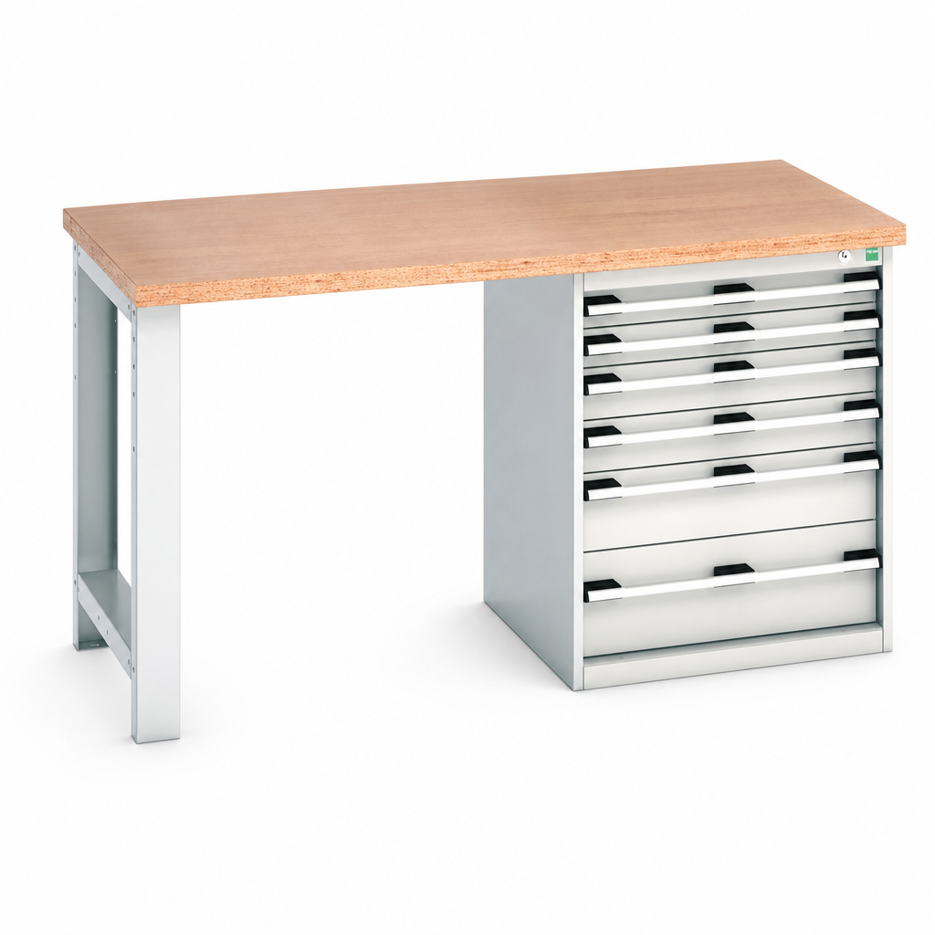 Heavy Duty Wood Top Workbench with 6 Drawers 840x1500x750mm