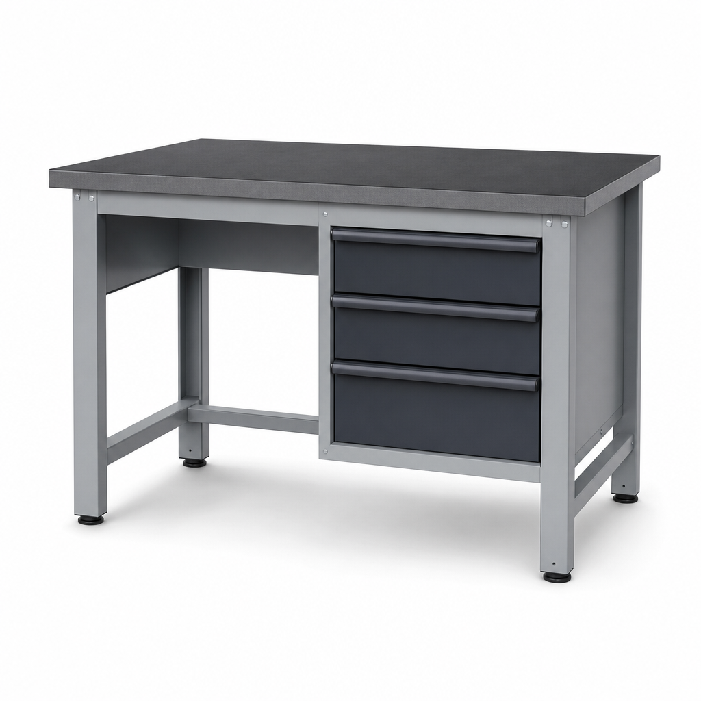 Heavy Duty Workbench with 3 Drawers and Lino Top 840x750x750mm