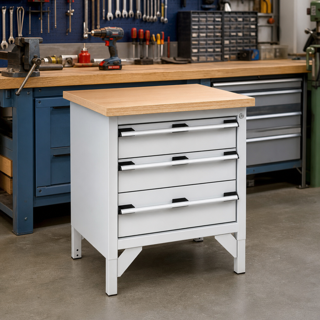 Heavy Duty Workbench with 3 Lockable Drawers