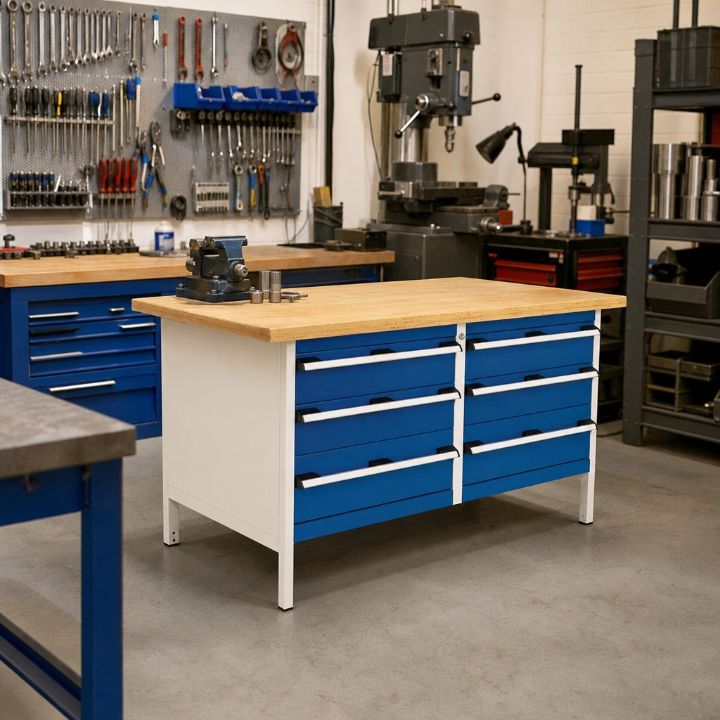Heavy Duty Workbench with 6 Drawers