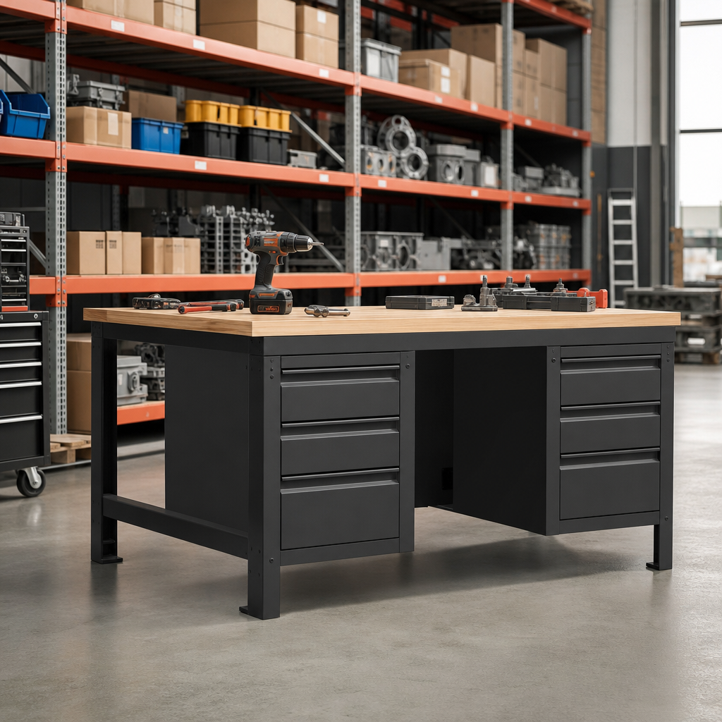 Heavy Duty Workbench with 6 Drawers