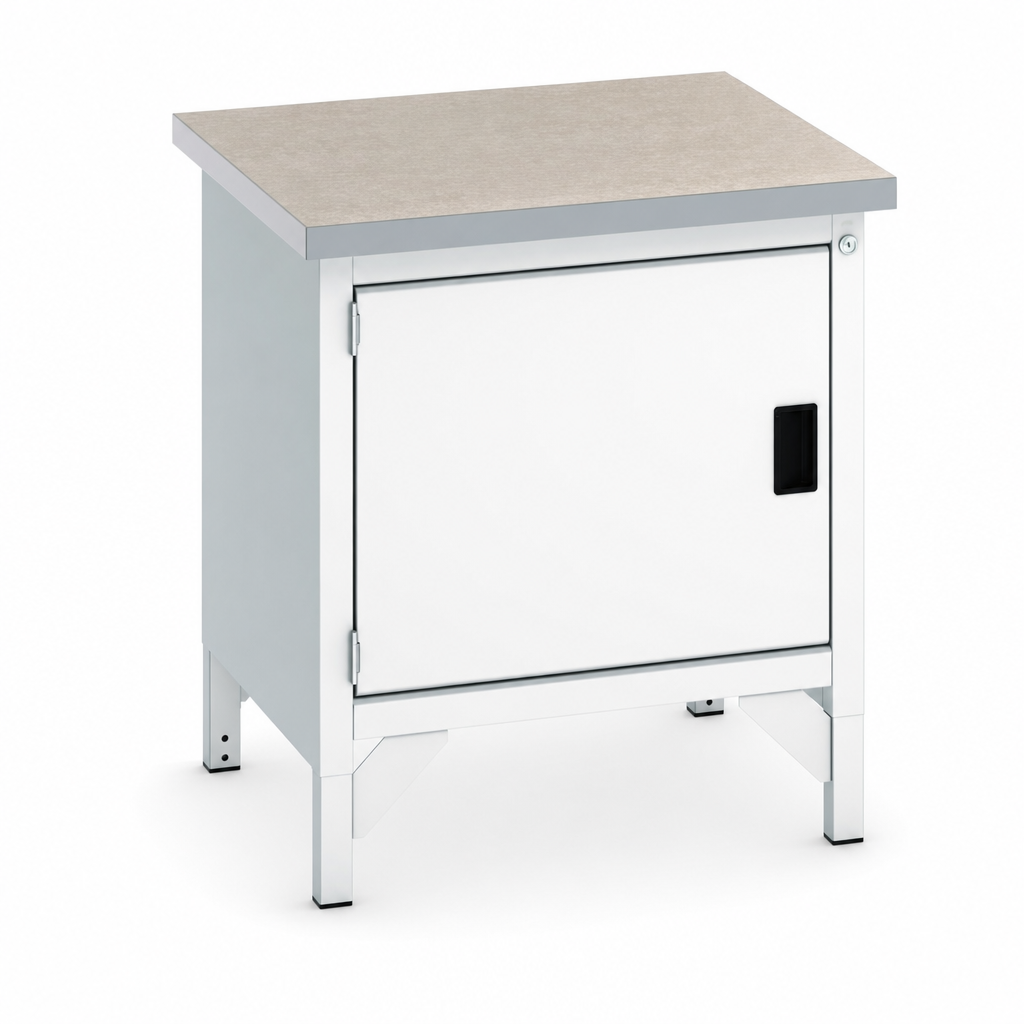 Heavy Duty Workbench with Cupboard and Lino Top 840 x 750 x 750mm
