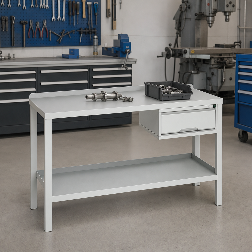 Heavy Duty Workbench With Drawers and Welded Steel Worktop