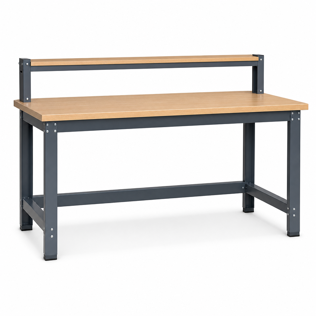 Heavy Duty Workbench with Half-Depth Shelf 840x2000x750mm