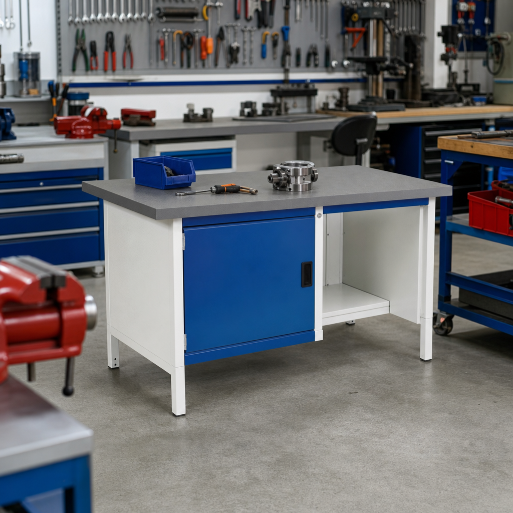 Heavy Duty Workbench with Lino Top and Shelves 840x1500x750mm